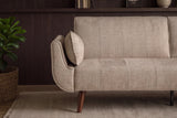 Sofa bed DIVANI 220cm 3-seater velvet champagne beige