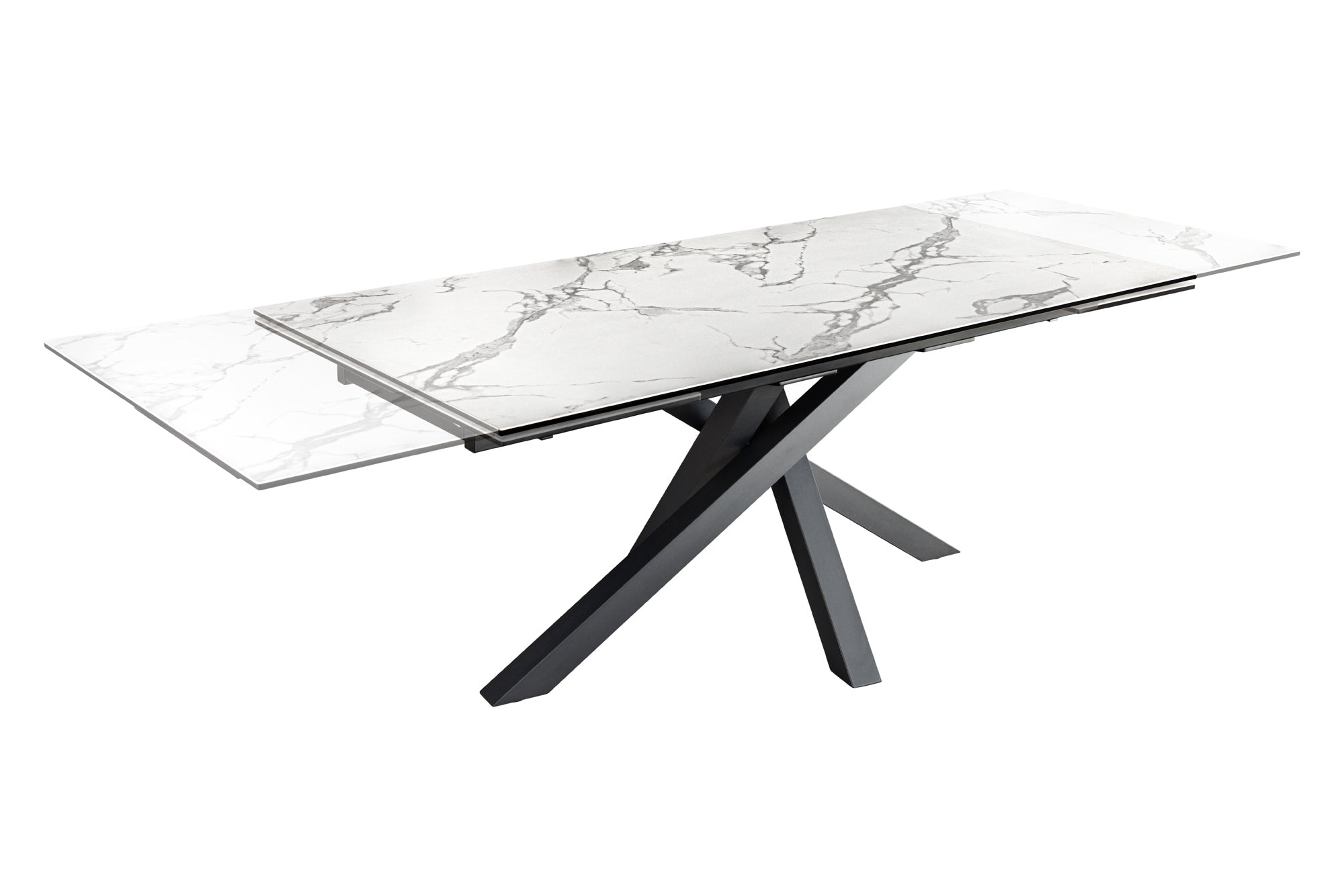 Dining table MARVELOUS 180-220-260cm ceramic marble look white
