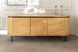 Sideboard ATELIER 160cm in natürlicher Eichenholzoptik mit schwarzen Beinen