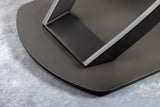 Dining table INCEPTION 130-190cm extendable oval ceramic top white marble look