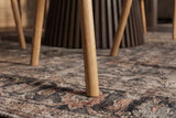 Chair VALHALLA WOOD w/ armrests textured fabric creamy and oak wood natural