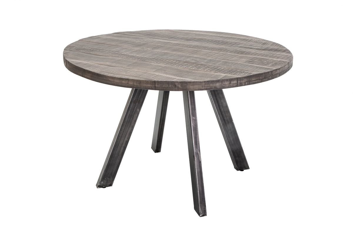 Dining table IRON CRAFT Ø 120cm round mango wood grey