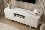 TV Board SAVOY 150cm 3D w/ white marble ceramic top