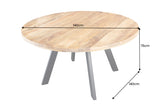 Dining table IRON CRAFT Ø 140cm round mango natural w/ black metal legs