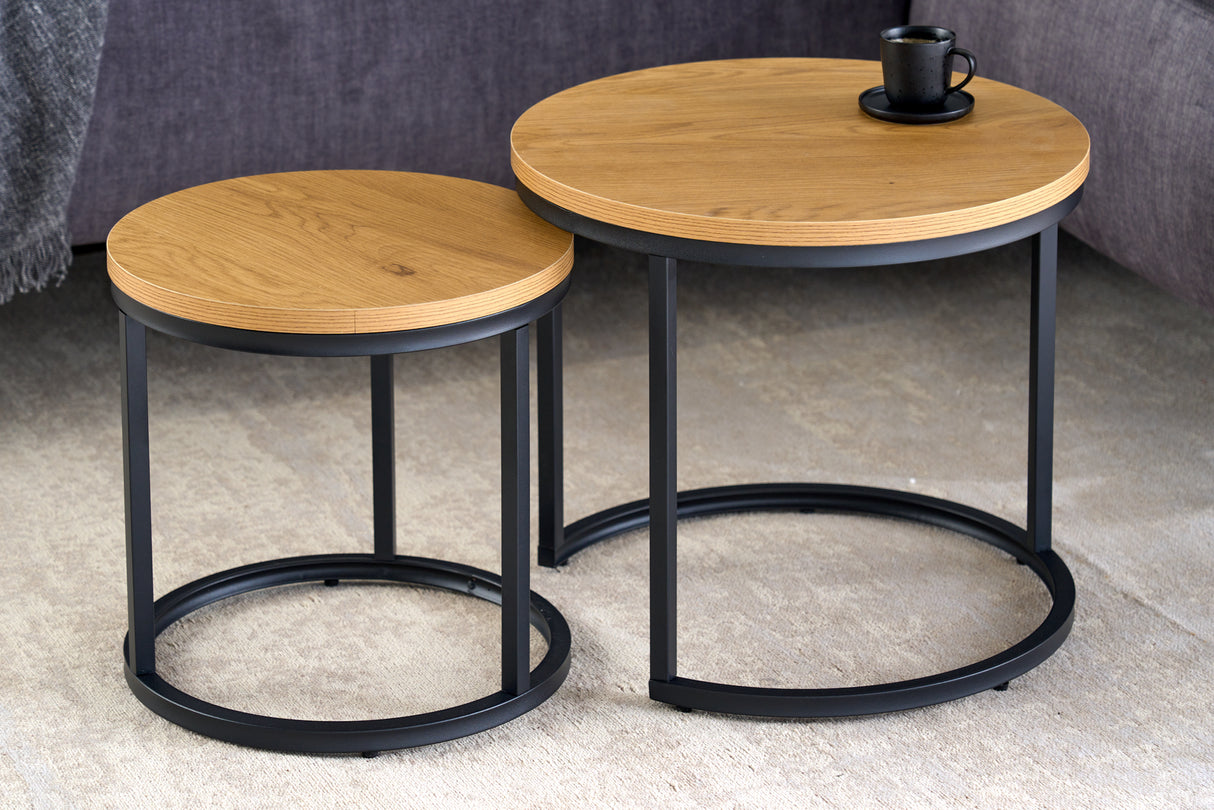 Side table ELEGANCE 45cm set of 2 wild oak look