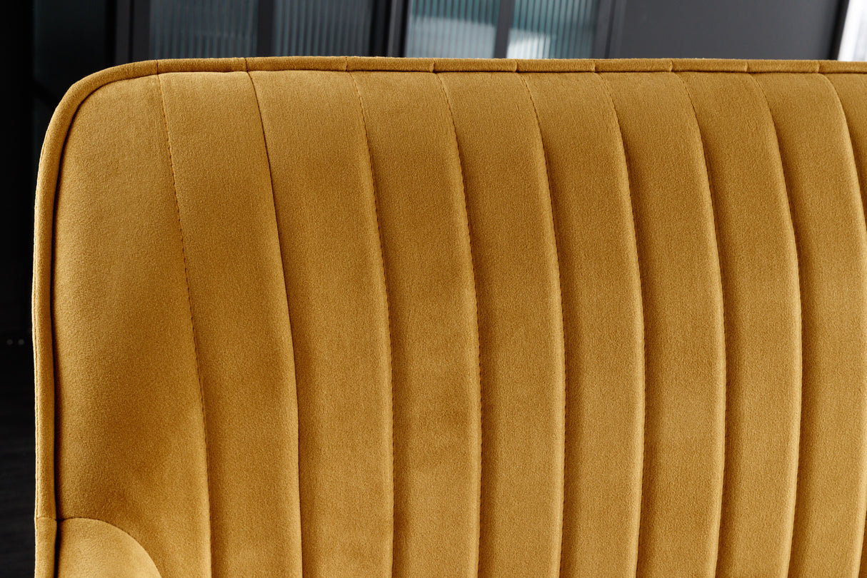 Bench TURIN 160cm velvet mustard yellow