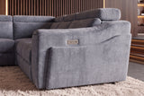Corner sofa PRIME multifunctional electrically adjustable w/ storage space vogue velvet grey