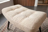 Hocker SCANDINAVIA mit schwarzen Metallbeinen Chenille-Stoff Champagner