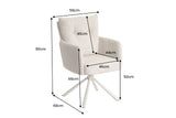 Swivel chair BIG GEORGE 360° rotatable w/ armrests spring core textured fabric beige