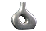 Vase RING 40cm metal dark grey handmade