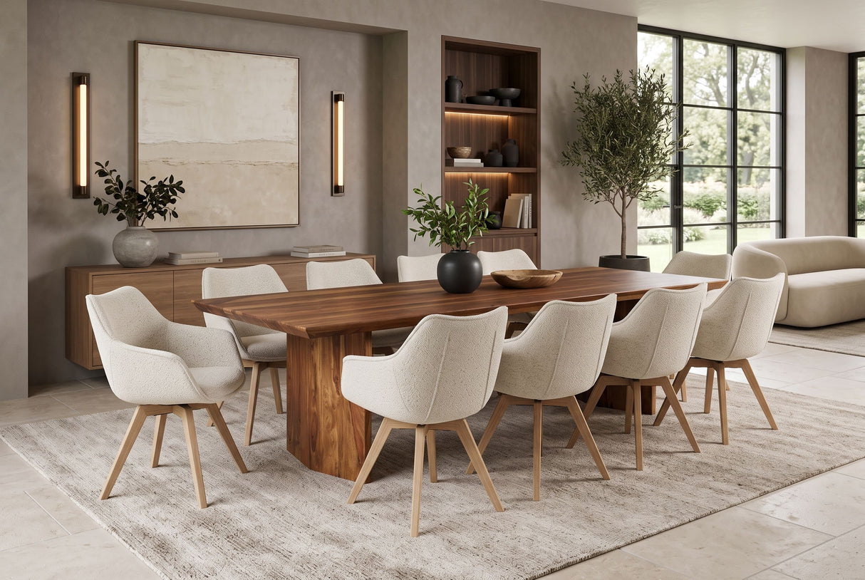 Esstisch DIAMOND 240cm Sheesham Holz Braun Stone Finish