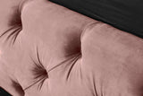 Bed PARIS CHESTERFIELD 160x200cm velvet dusky pink