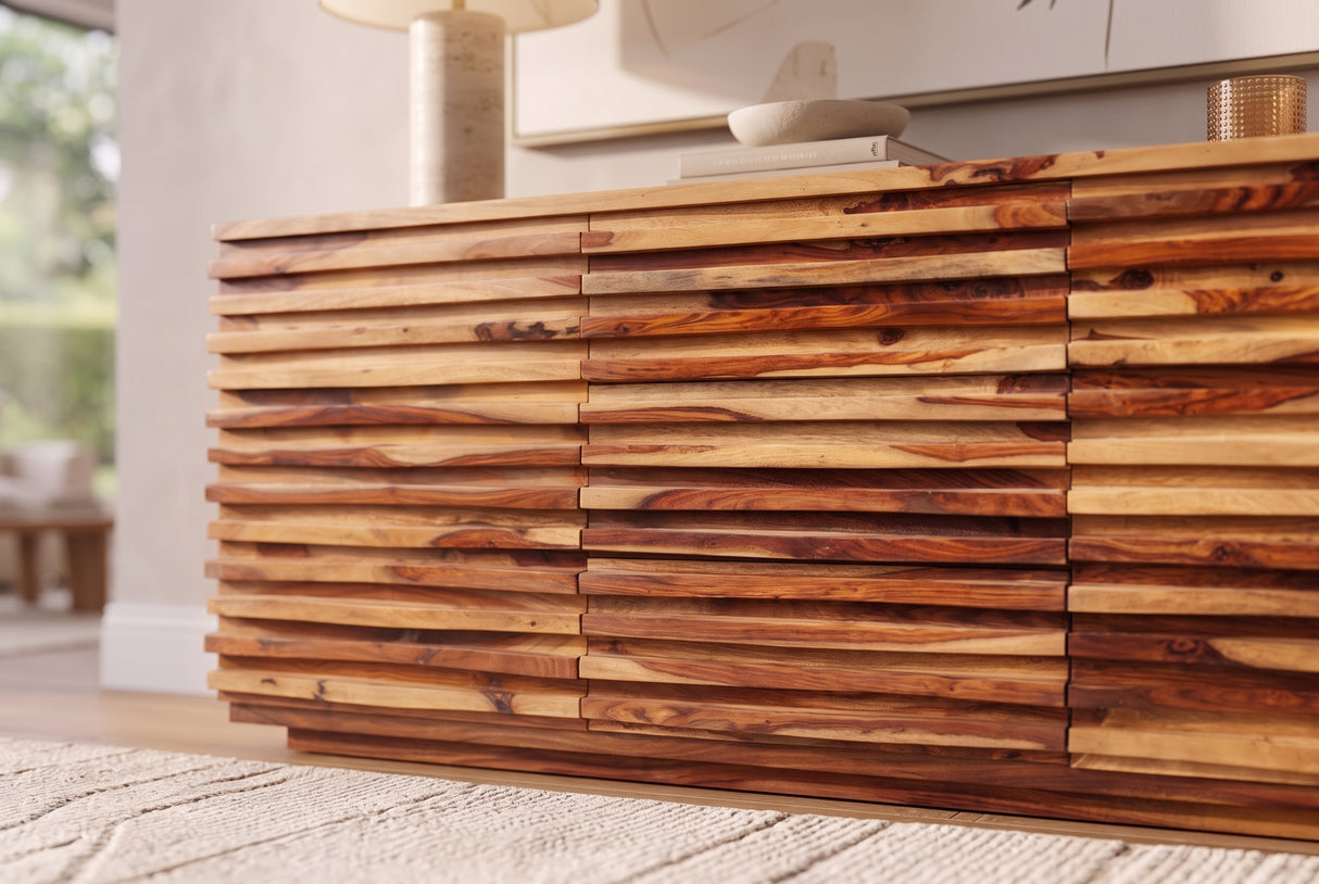 Sideboard RELIEF 160cm sheesham wood