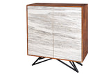 Highboard MONTAIN SOUL 120cm acacia natural stone look white grey