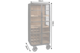 Display cabinet LOFT 145cm w/ wheels pine wood metal natural