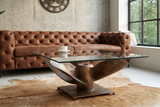 Couchtisch OCEAN 85cm Unterteil Antik Kupfer ohne Glasplatte