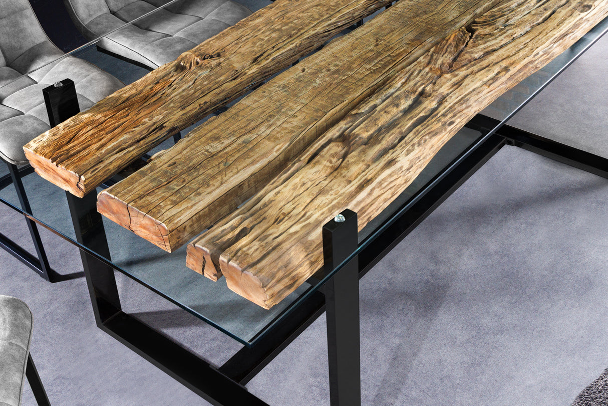 Dining table BARRACUDA 220cm teak wood w/o glass plate
