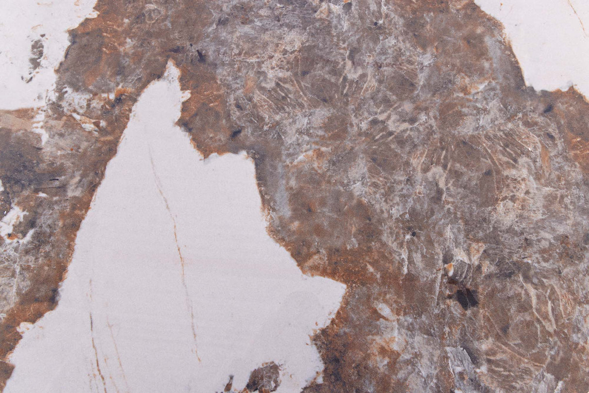 Dining table UNIQUE 160-200cm extendable walnut wood look ceramic top natural stone look