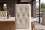 Chair CASA w/ neck roll textured fabric beige
