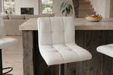 Bar stool MODENA 92-116cm 360° rotatable synthetic leather white w/ black metal frame