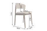 Chair VALHALLA WOOD textured fabric beige and oak wood brown