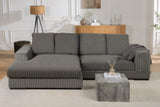 Corner sofa BABYLON 270cm XXL w/ ottoman cord grey