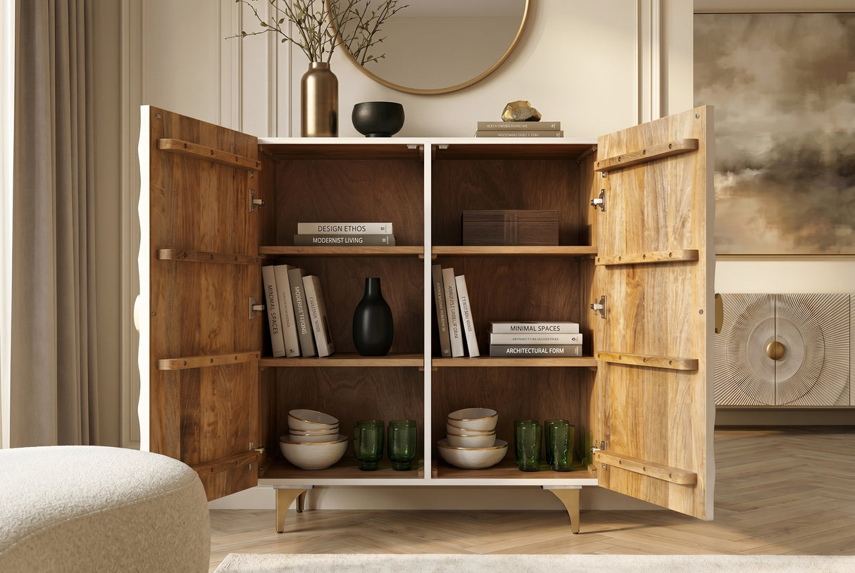 Highboard GOLDEN SUNSET 120cm 3D mango wood white