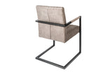 Cantilever chair BIG ASTON with armrests microfibre taupe