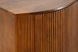 Sideboard GRANDEUR 180cm 3D Retro-Stil Mangoholz braun mit schwarzen Metallbeinen