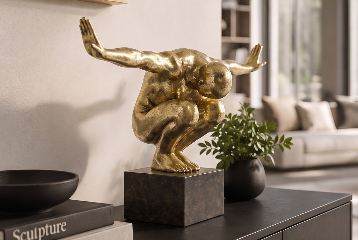 Dekofigur TURMSPRINGER 50cm gold