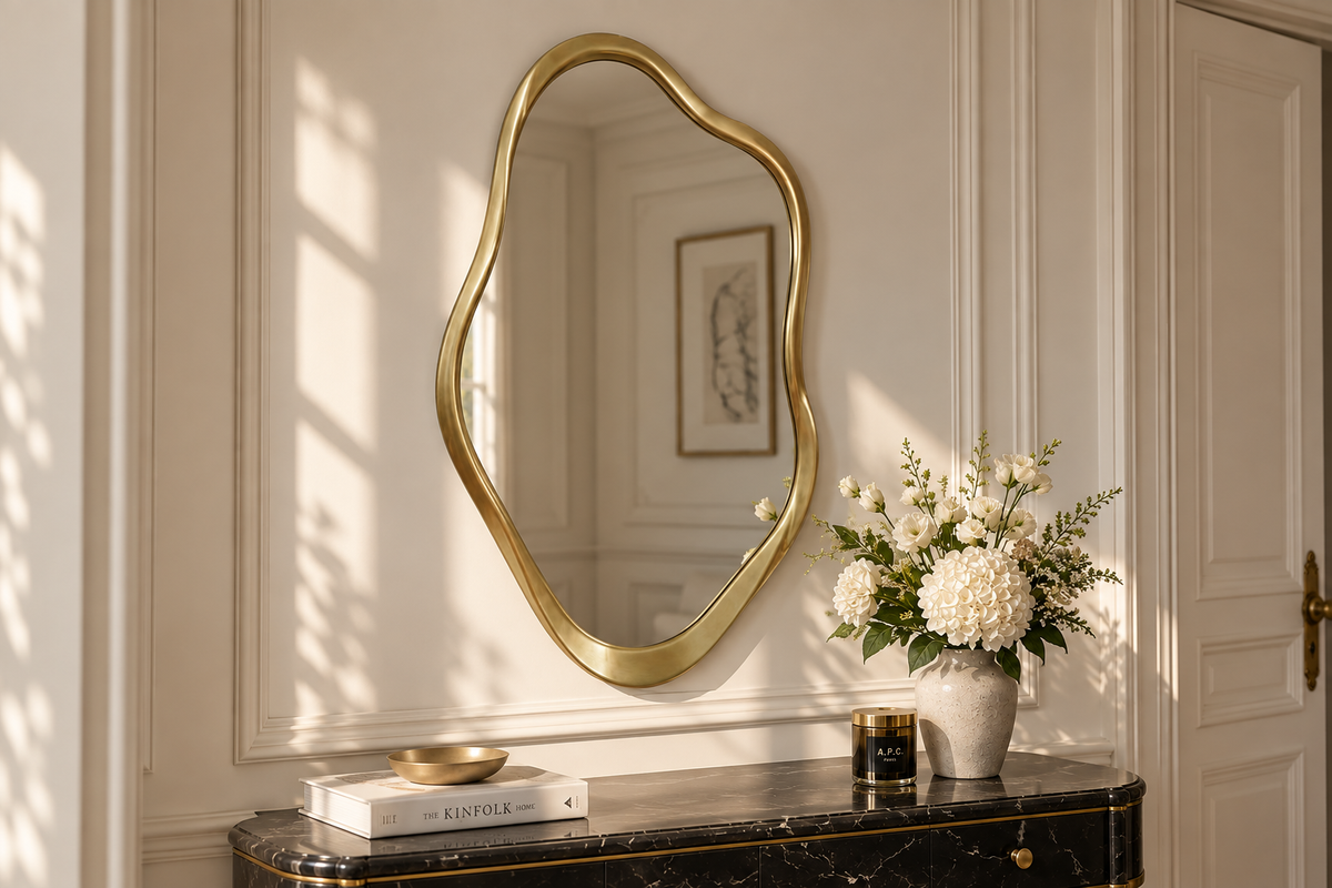 Wall mirror EMBER 100cm frame gold
