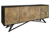 Sideboard MONTAIN SOUL 175cm Akazie Natursteinoptik schwarz natur