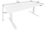 Office desk WHITE DESK 140cm height adjustable white w/ white frame