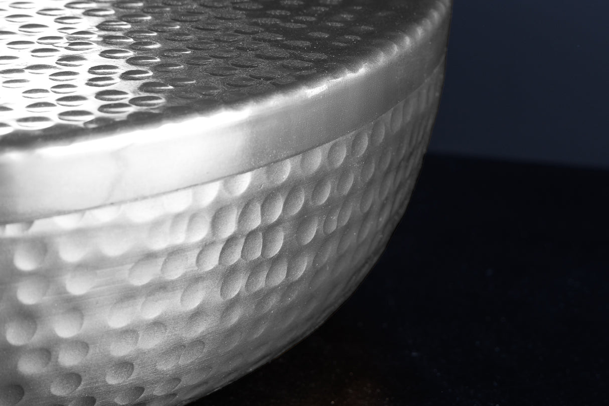 Bowl ORIENT with lid 40cm aluminum silver