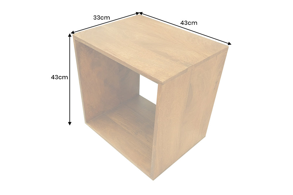 Beistelltisch MAKASSAR 45cm mit Stauraum Mangoholz honigfarben lasiert