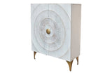 Highboard GOLDEN SUNSET 120cm 3D mango wood white gold handmade