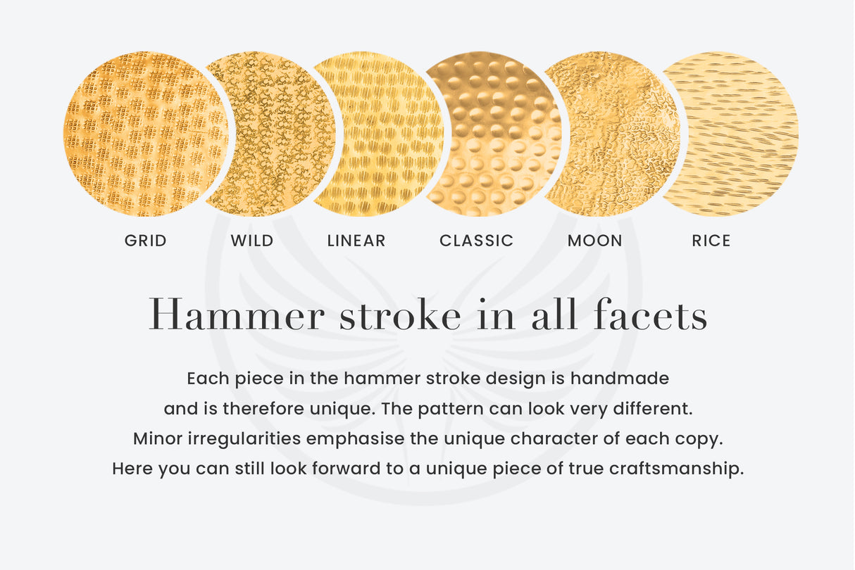 Etagere ORIENT 65cm 3 trays with hammer stroke effect gold