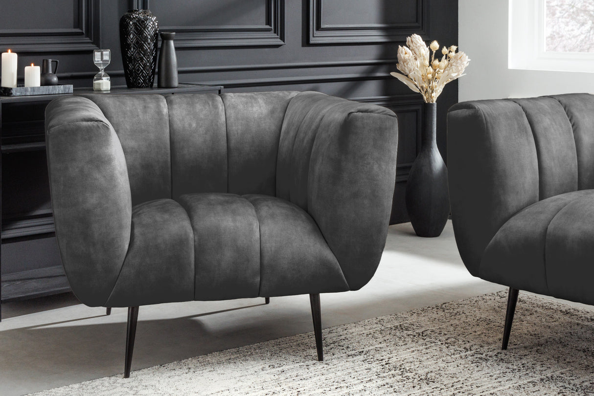 Armchair NOBLESSE velvet grey