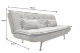 Sofa bed JAZZ 195cm 3-seater microfibre taupe