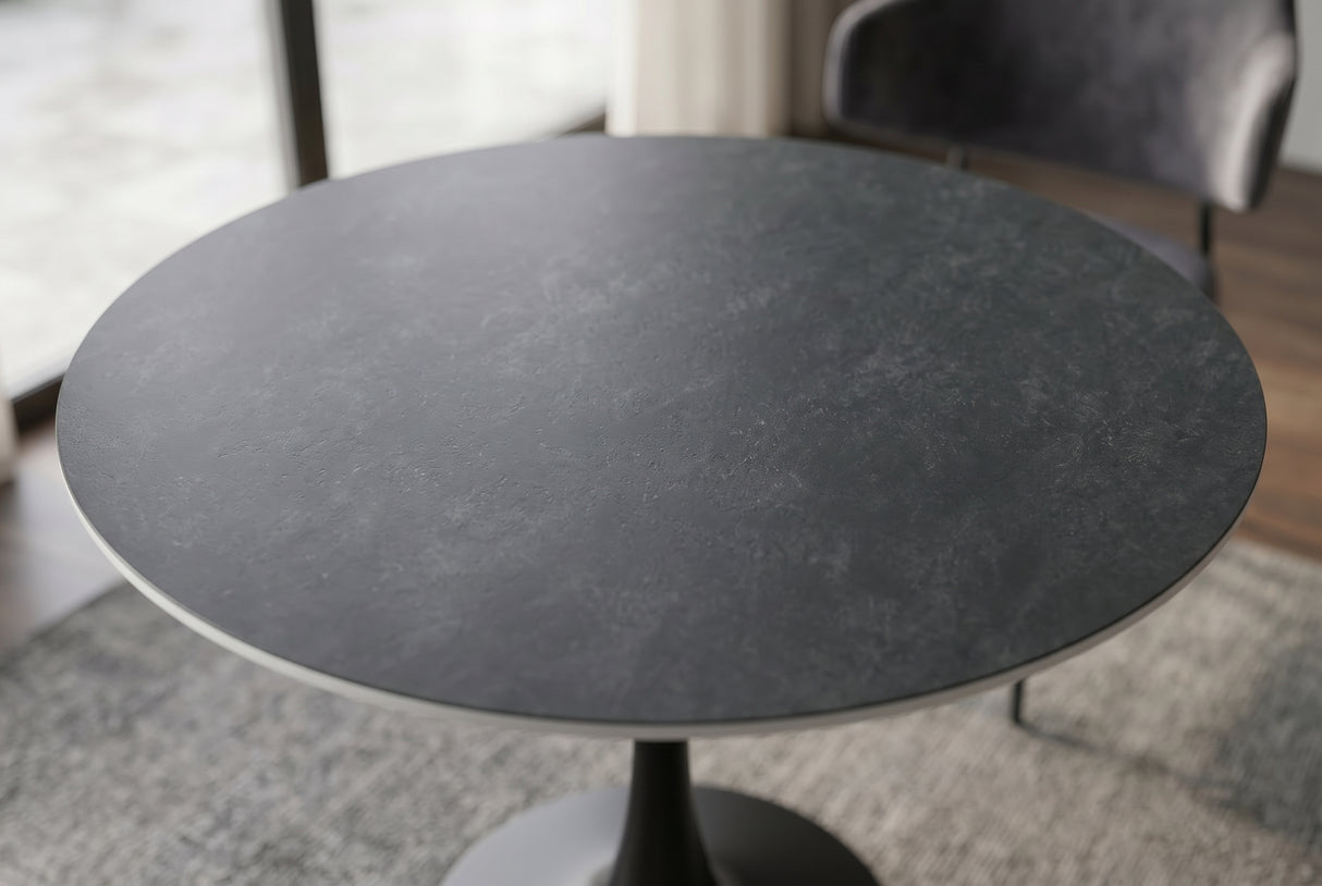 Bistro table LYON 80cm round ceramic grey
