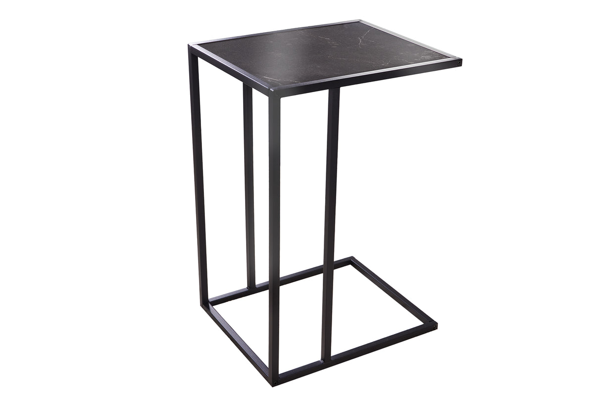 Side table SLIM LINE 45cm marble look anthracite