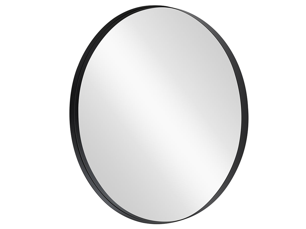 Wall mirror PORTRAIT 75cm round aluminium black