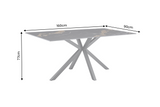Dining table GALAXIE 160cm w/ star frame aurora oro ceramic black gold sand