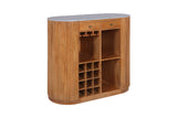 Bartisch TRES CHIC 120cm Mangoholz Natur mit weißem Marmor