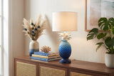 Table lamp PINEAPPLE 50cm w/ shade blau weiß