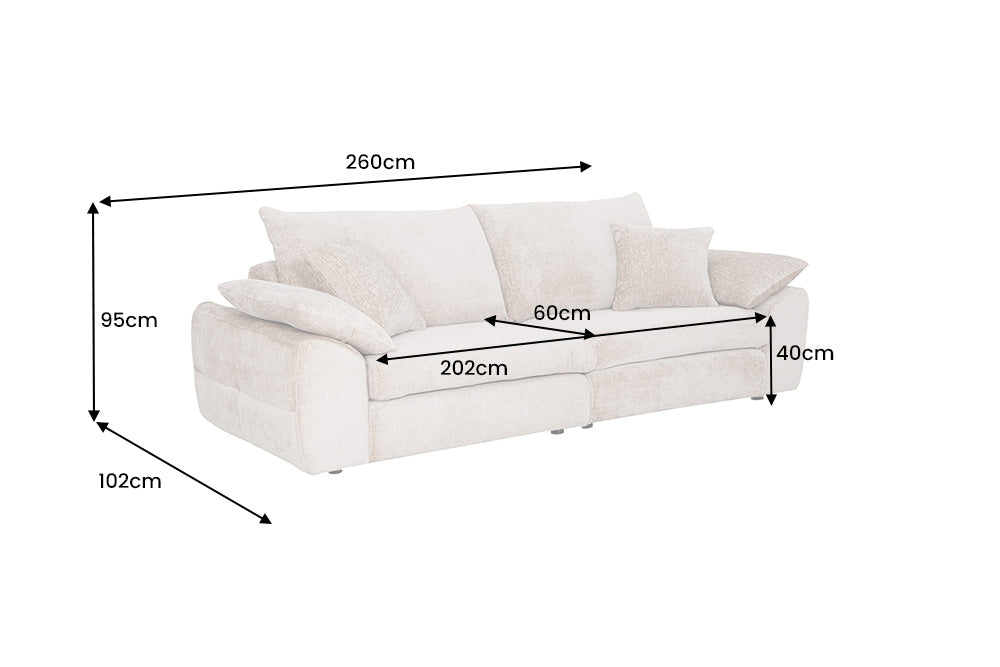 Sofa SOHO 260cm 4-seater chenille beige