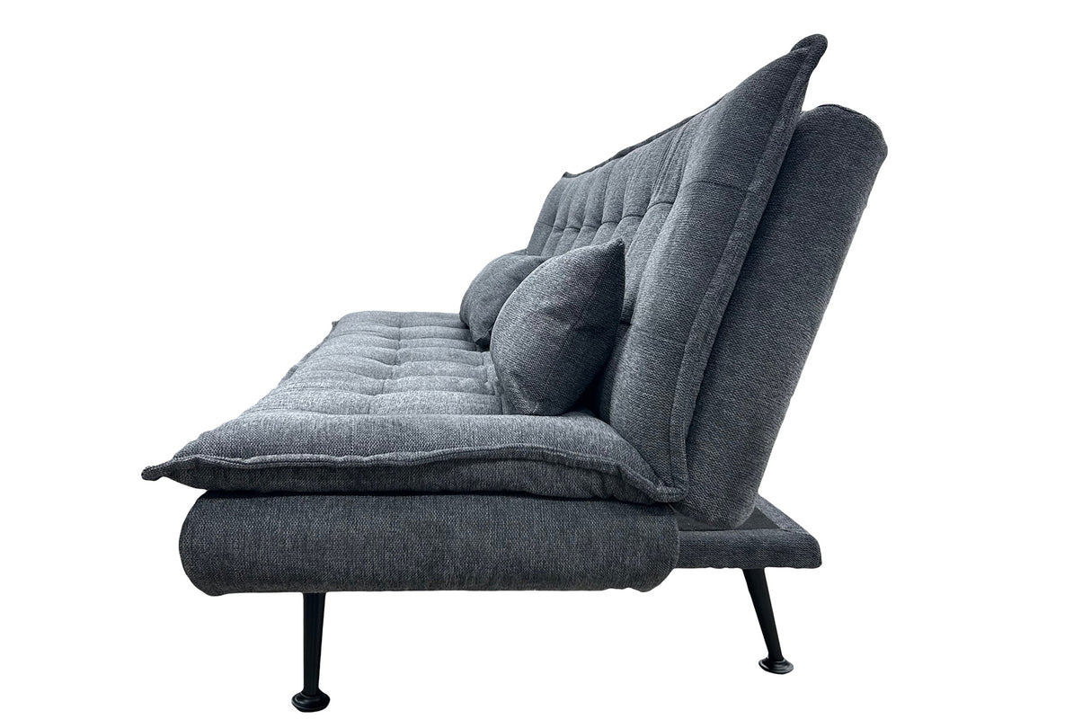 Sofa bed JAZZ 195cm 3-seater textured fabric grey