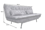 Sofa bed JAZZ 195cm 3-seater velvet grey