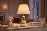 Table lamp STONES OF ZEN 45cm w/ adjustable lampshade white gold