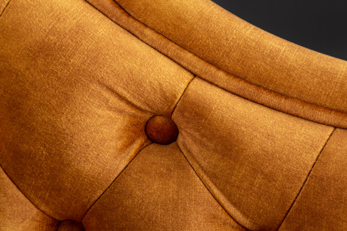 Recamiere CHESTERFIELD 170cm velvet mustard yellow